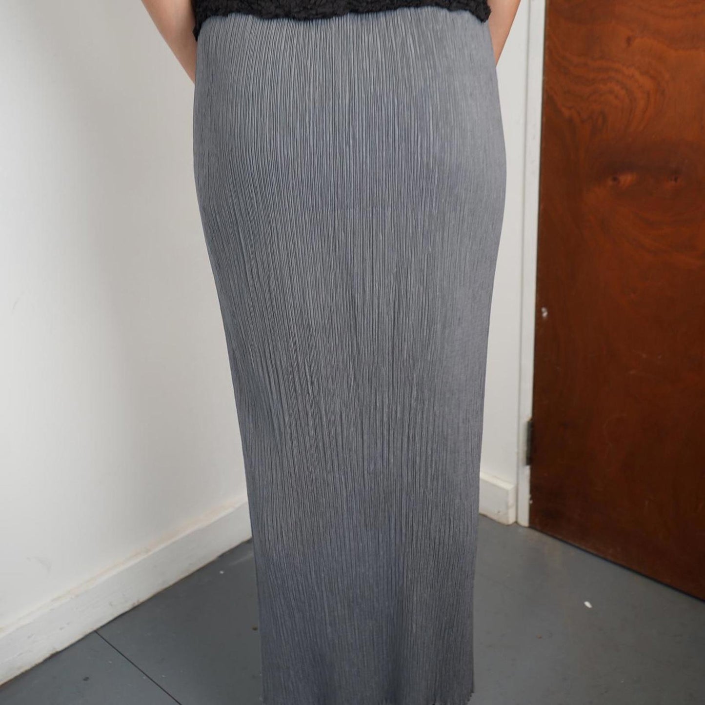 Grey Issey Miyake Pleated maxi skirt