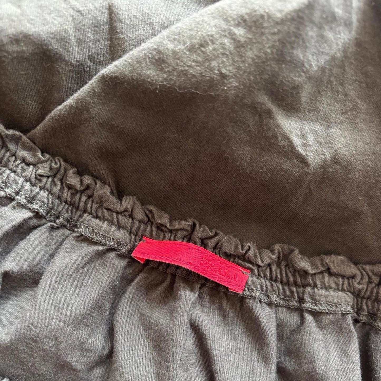 Prada khaki frilly t-shirt