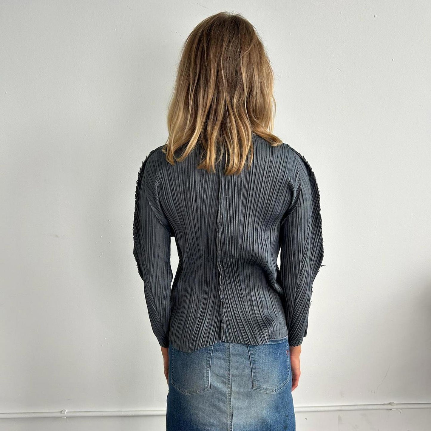 Issey Miyake Pleats Please grey zip up jacket
