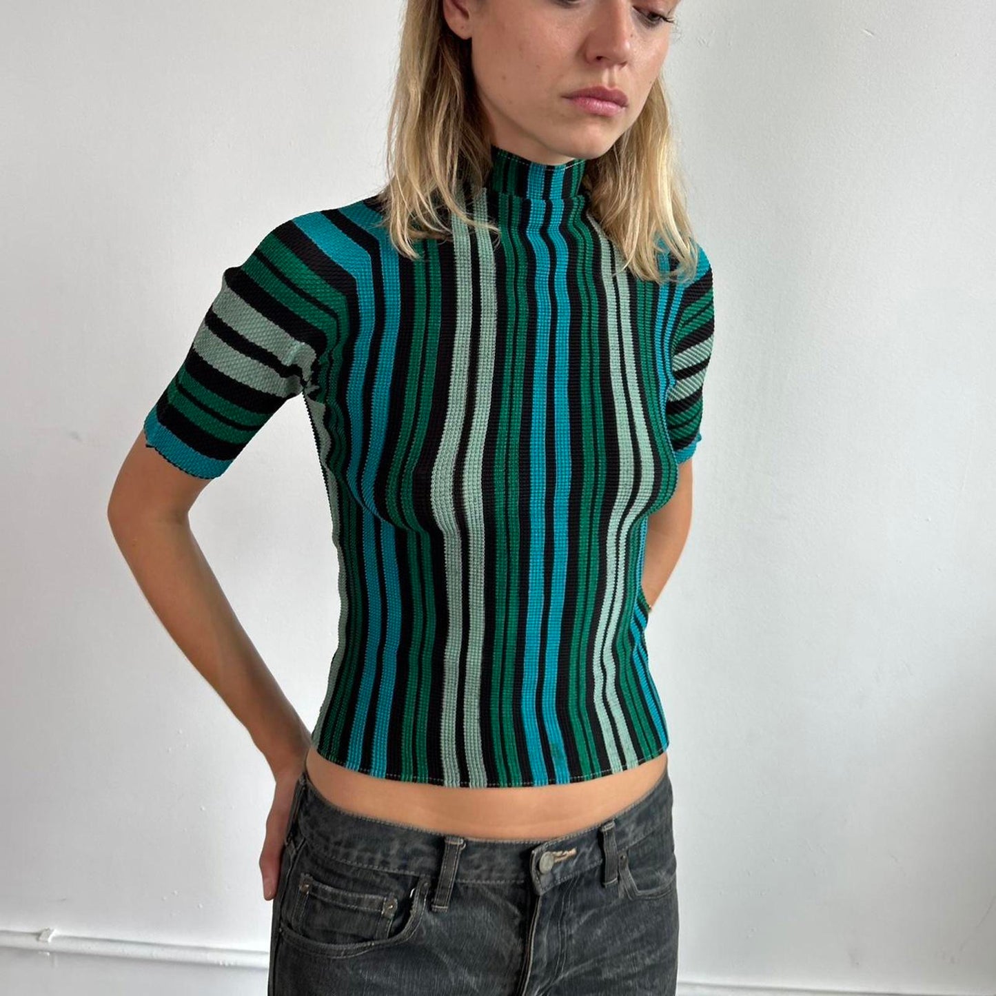 Issey Miyake T Pleated Short Sleeve T shirt