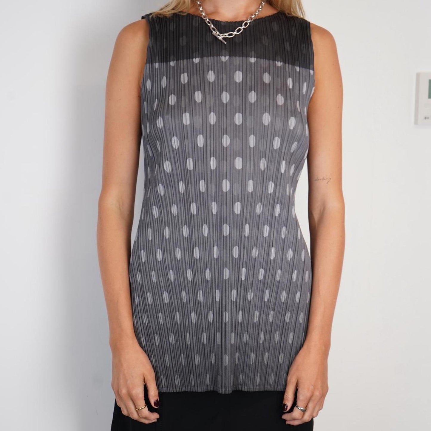 Issey Miyake Pleats Pleats polka dot mini dress/tunic