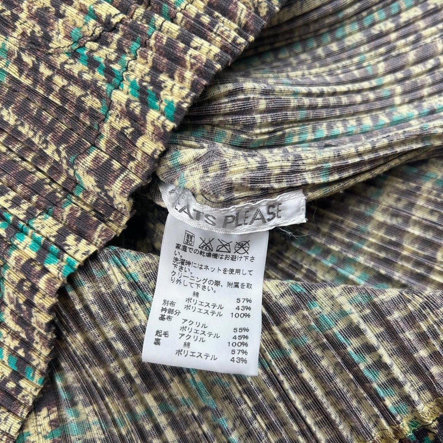 Checked Issey Miyake Pleats Please zip up jacket