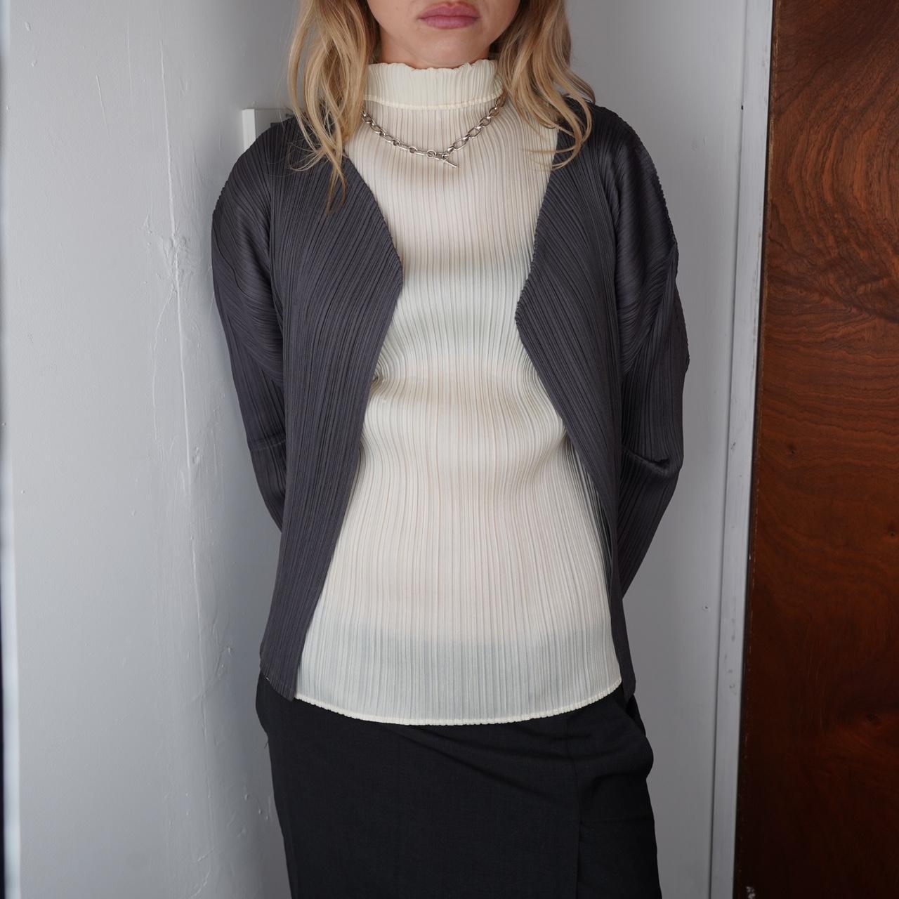 Grey Issey Miyake Pleats Please Cardigan