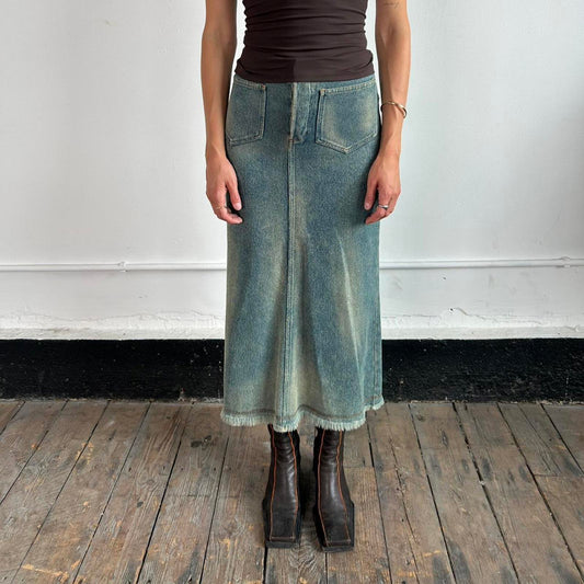 Vintage Comme Des Garçons x Junya Watanabe denim maxi skirt - AD2001