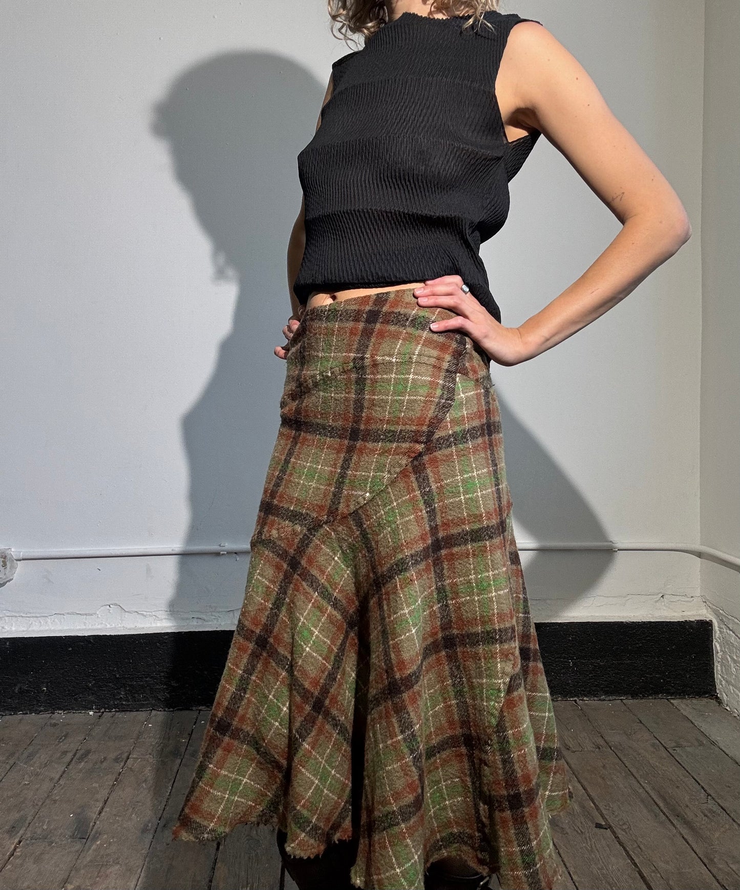 Comme Des Garçons tartan skirt