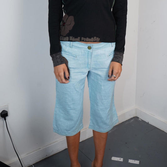 Baby blue Cop Copine Capris trousers