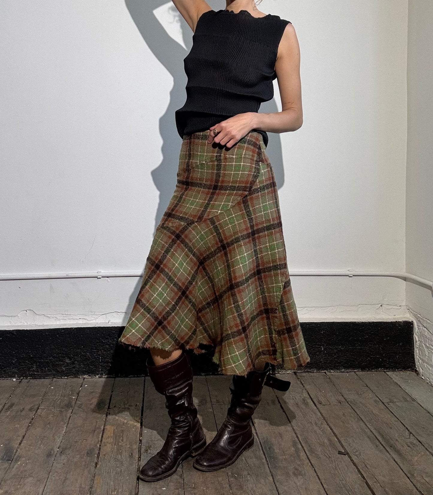 Comme Des Garçons tartan skirt