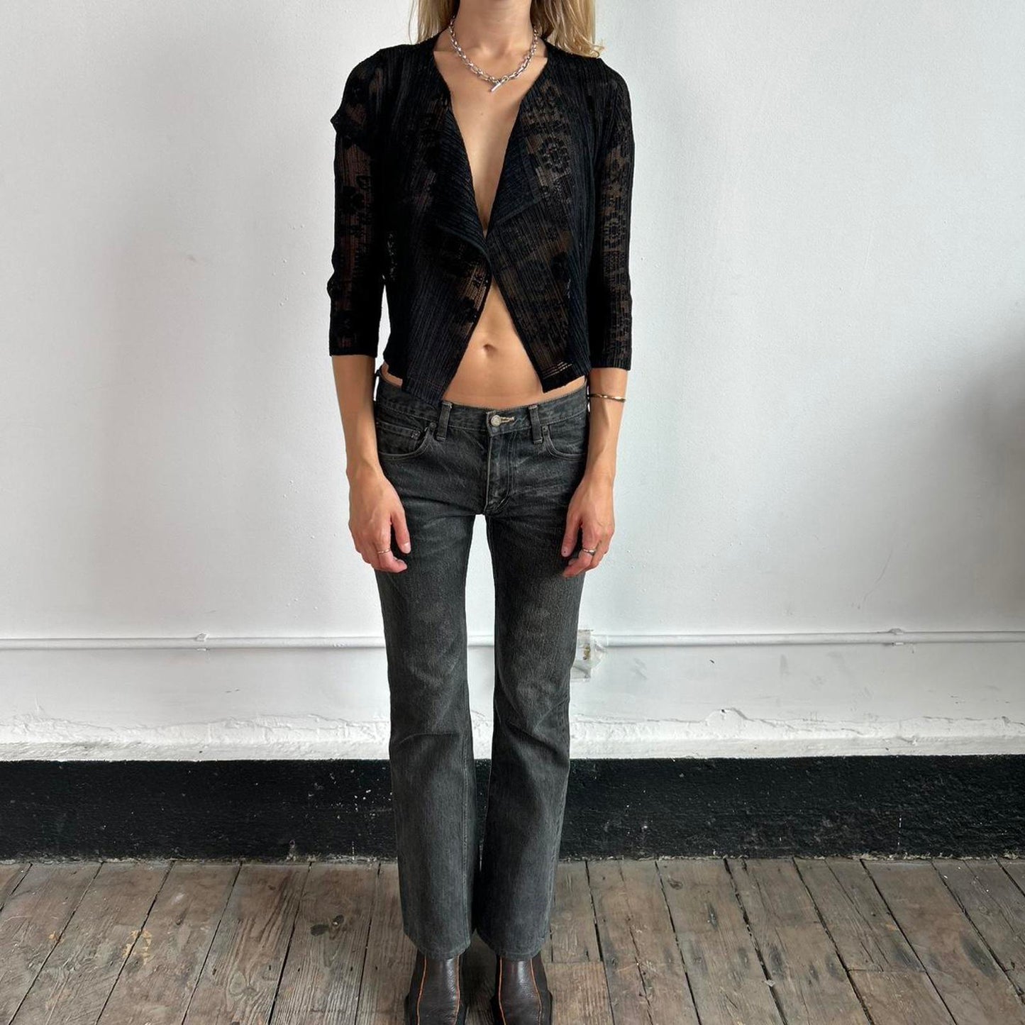 Issey Miyake Patterned Cardigan in Black