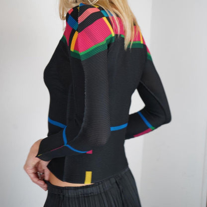 Issey Miyake Me pleated long sleeve top
