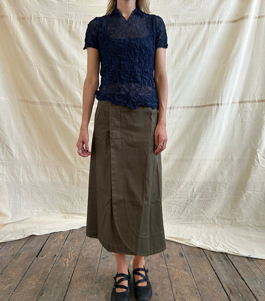 Issey Miyake crinkled blouse