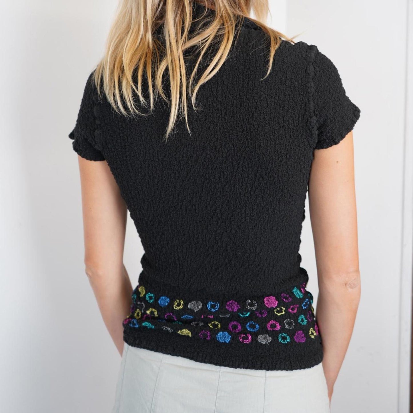 Black Issey Miyake Me crinkle short sleeve T-shirt
