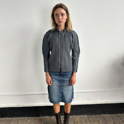 Issey Miyake Pleats Please grey zip up jacket