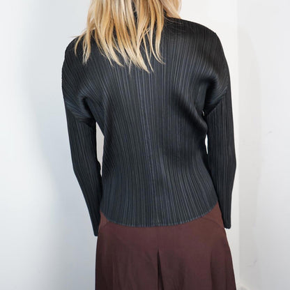 Black Issey Miyake Pleats Please button up jacket