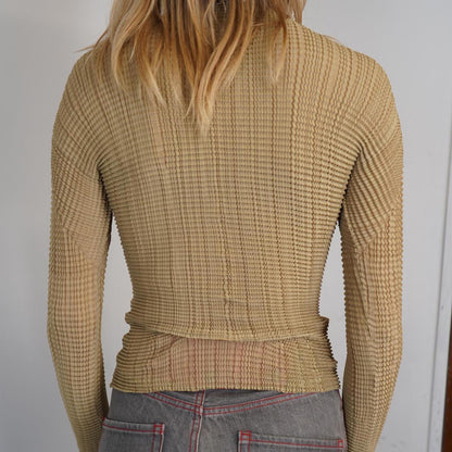 Issey Miyake pleats T crinkled long sleeved top