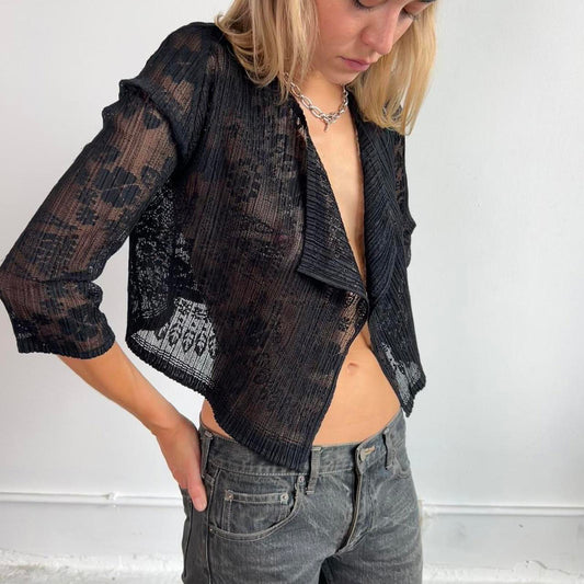 Issey Miyake Patterned Cardigan in Black