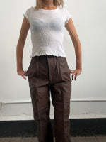 Issey Miyake leather trousers
