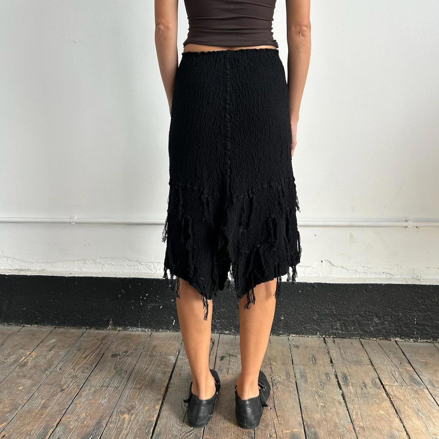 Black Issey Miyake Me crinkle abstract skirt