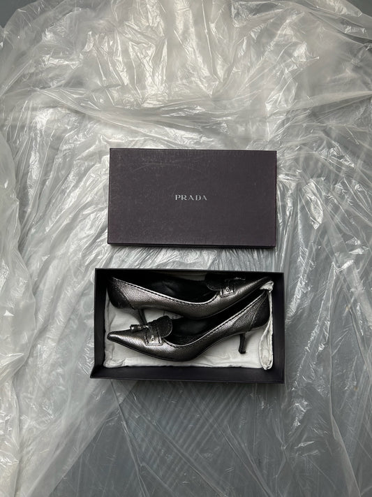 Prada Silver Heels