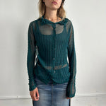 Turquoise Issey Miyake Me Collared Long Sleeve