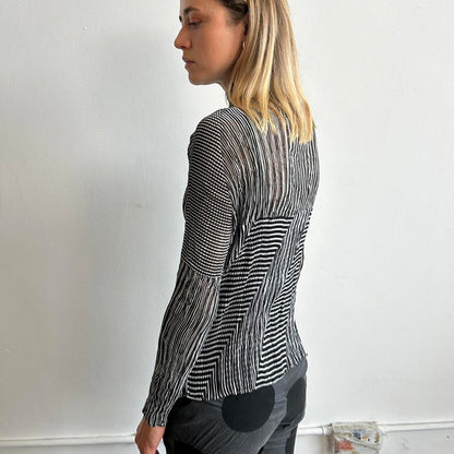Black and white Issey Miyake Fete long sleeve top
