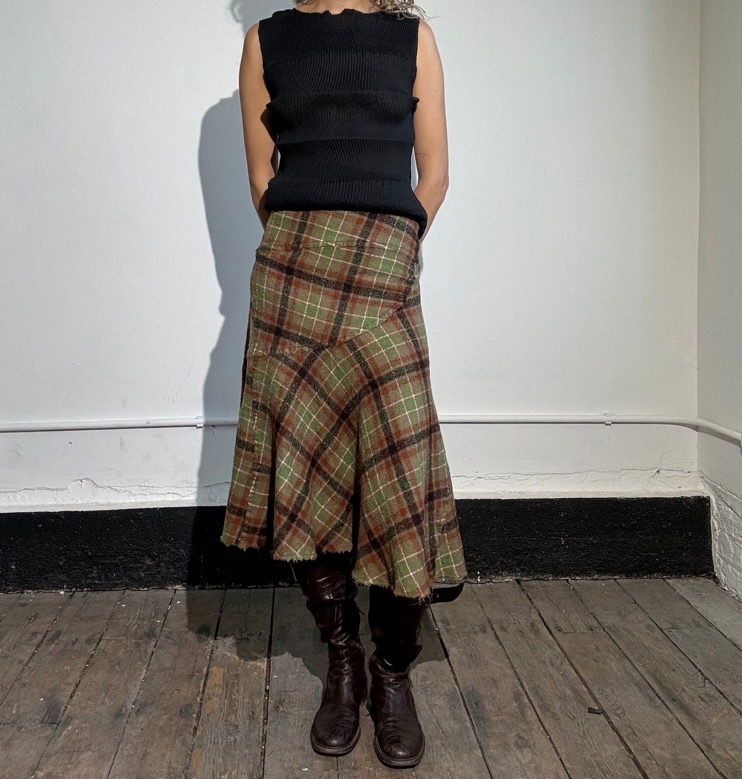 Comme Des Garçons tartan skirt
