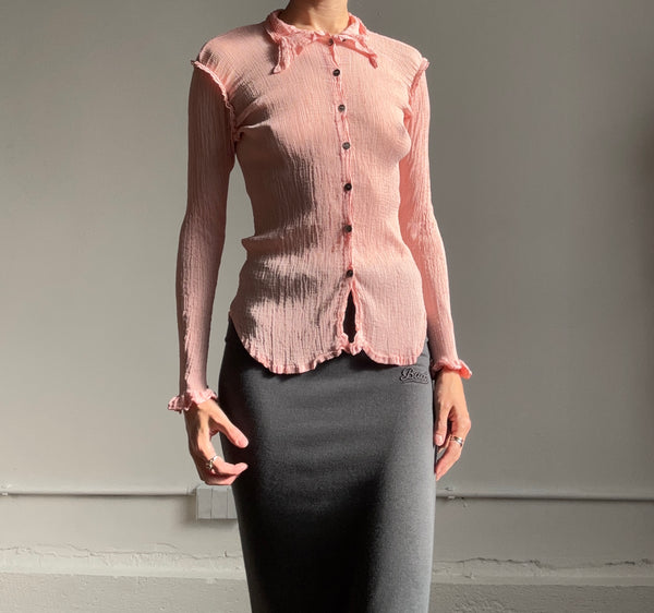 Issey Miyake crinkled blouse