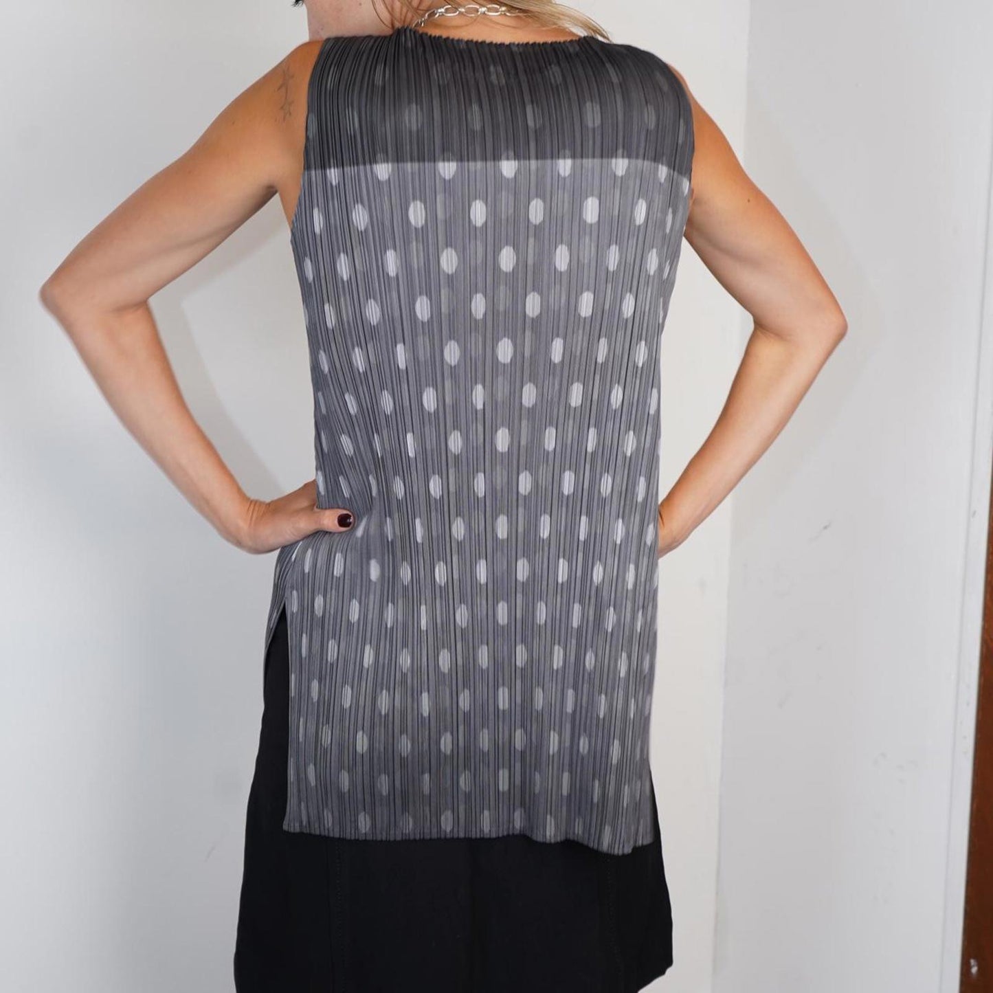 Issey Miyake Pleats Pleats polka dot mini dress/tunic