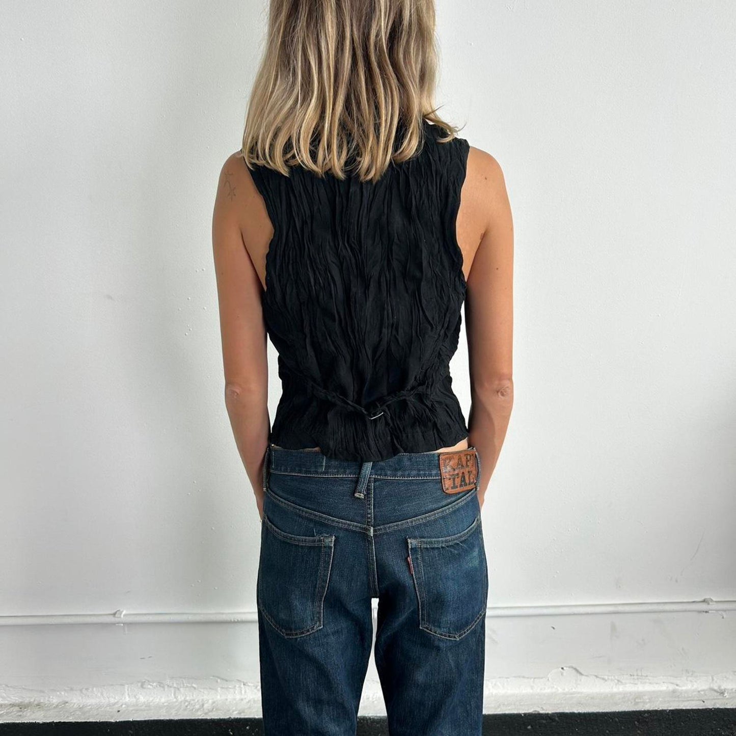 Black Issey Miyake gilet vest