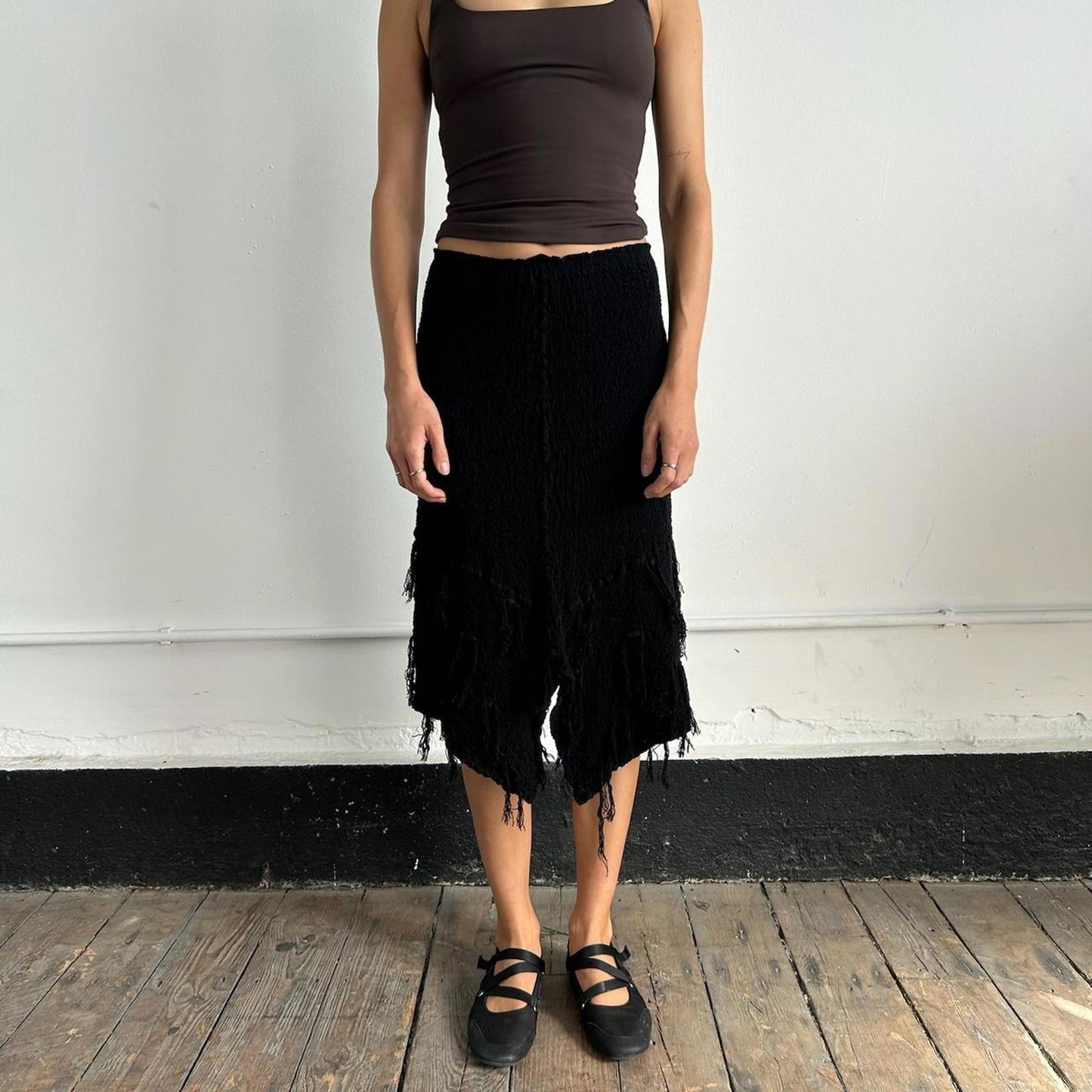 Black Issey Miyake Me crinkle abstract skirt