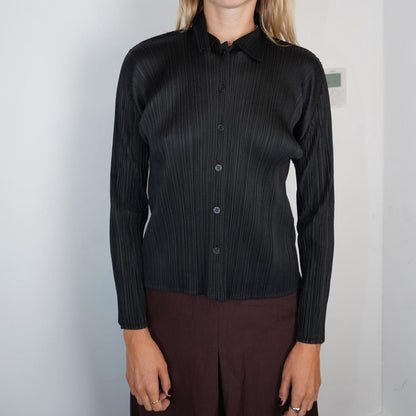 Black Issey Miyake Pleats Please button up jacket