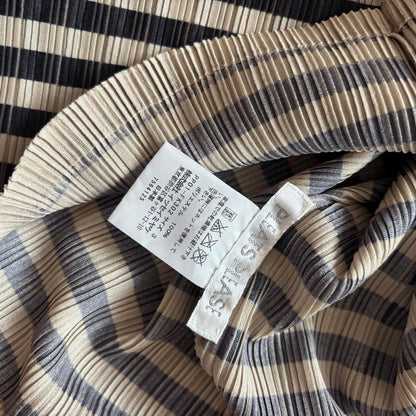 Issey Miyake Pleats Please striped long sleeve top