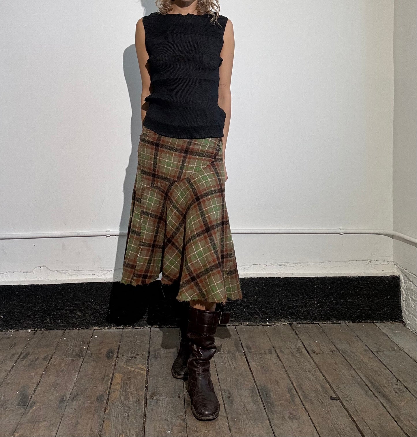 Comme Des Garçons tartan skirt