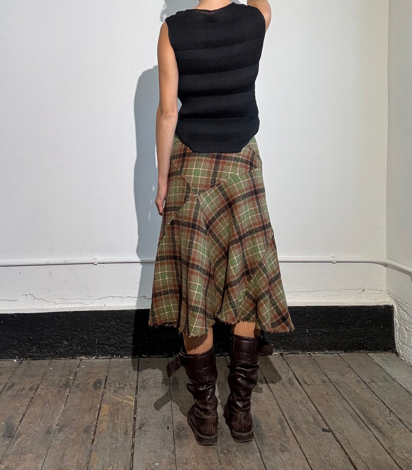 Comme Des Garçons tartan skirt