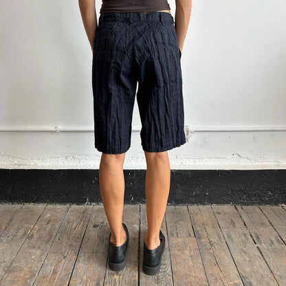 Issey Miyake Men navy crinkle shorts