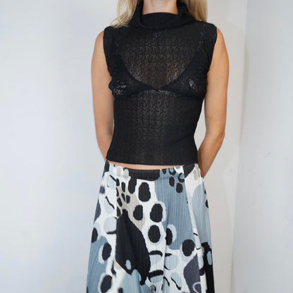 Issey Miyake roll neck sleeveless blouse
