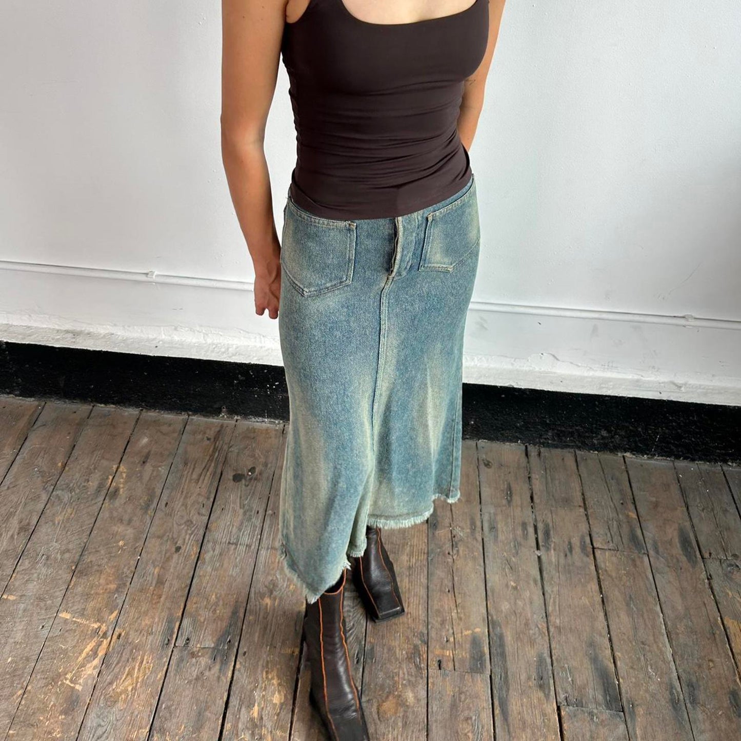 Vintage Comme Des Garçons x Junya Watanabe denim maxi skirt - AD2001