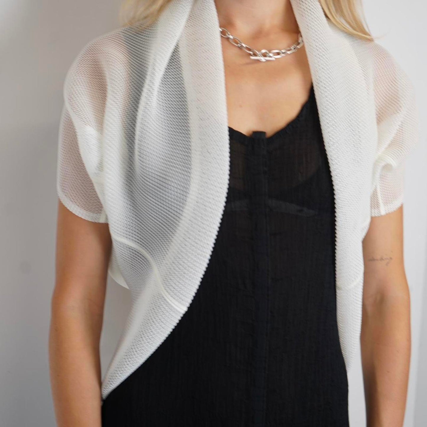 Issey Miyake white shawl