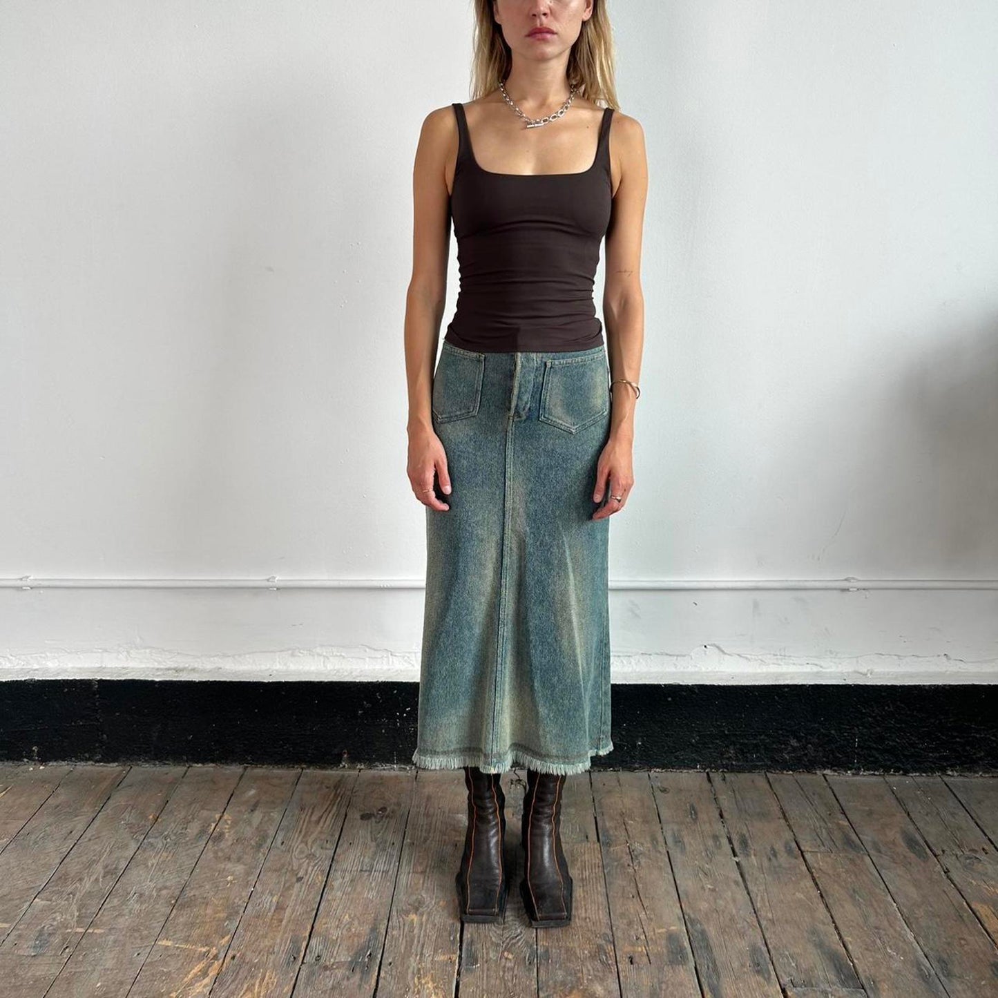 Vintage Comme Des Garçons x Junya Watanabe denim maxi skirt - AD2001