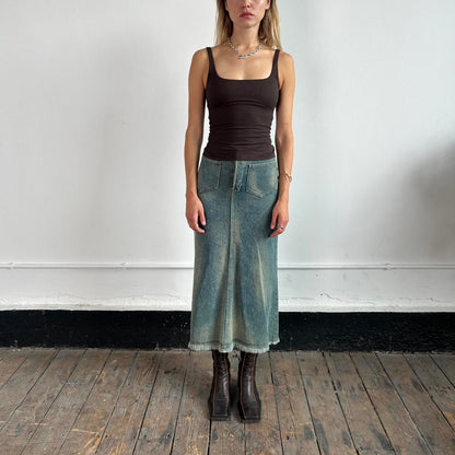 Vintage Comme Des Garçons x Junya Watanabe denim maxi skirt - AD2001
