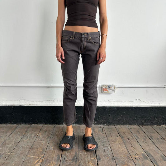 AD2004 Comme Des Garçons Man line trousers with knee crinkle details