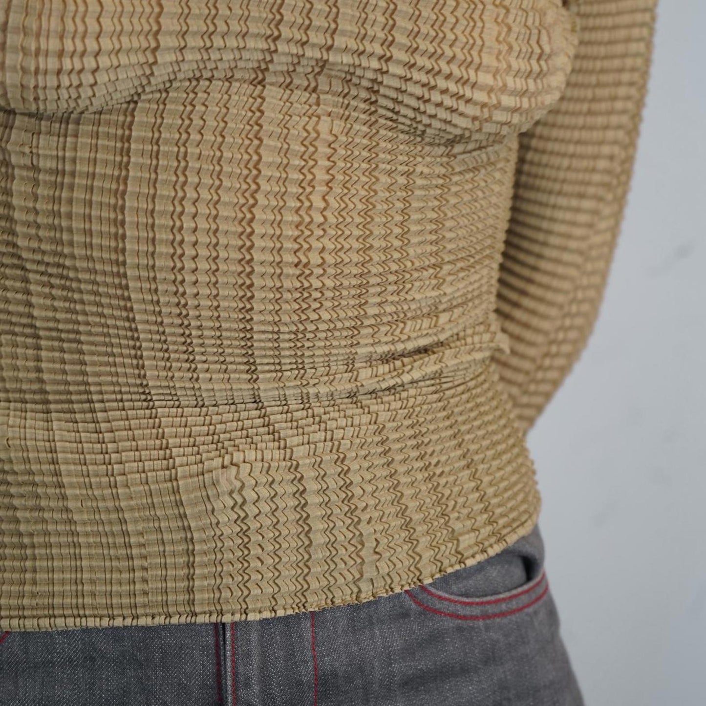 Issey Miyake pleats T crinkled long sleeved top