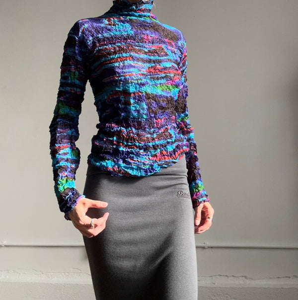 Issey Miyake crinkled blouse