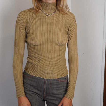 Issey Miyake pleats T crinkled long sleeved top