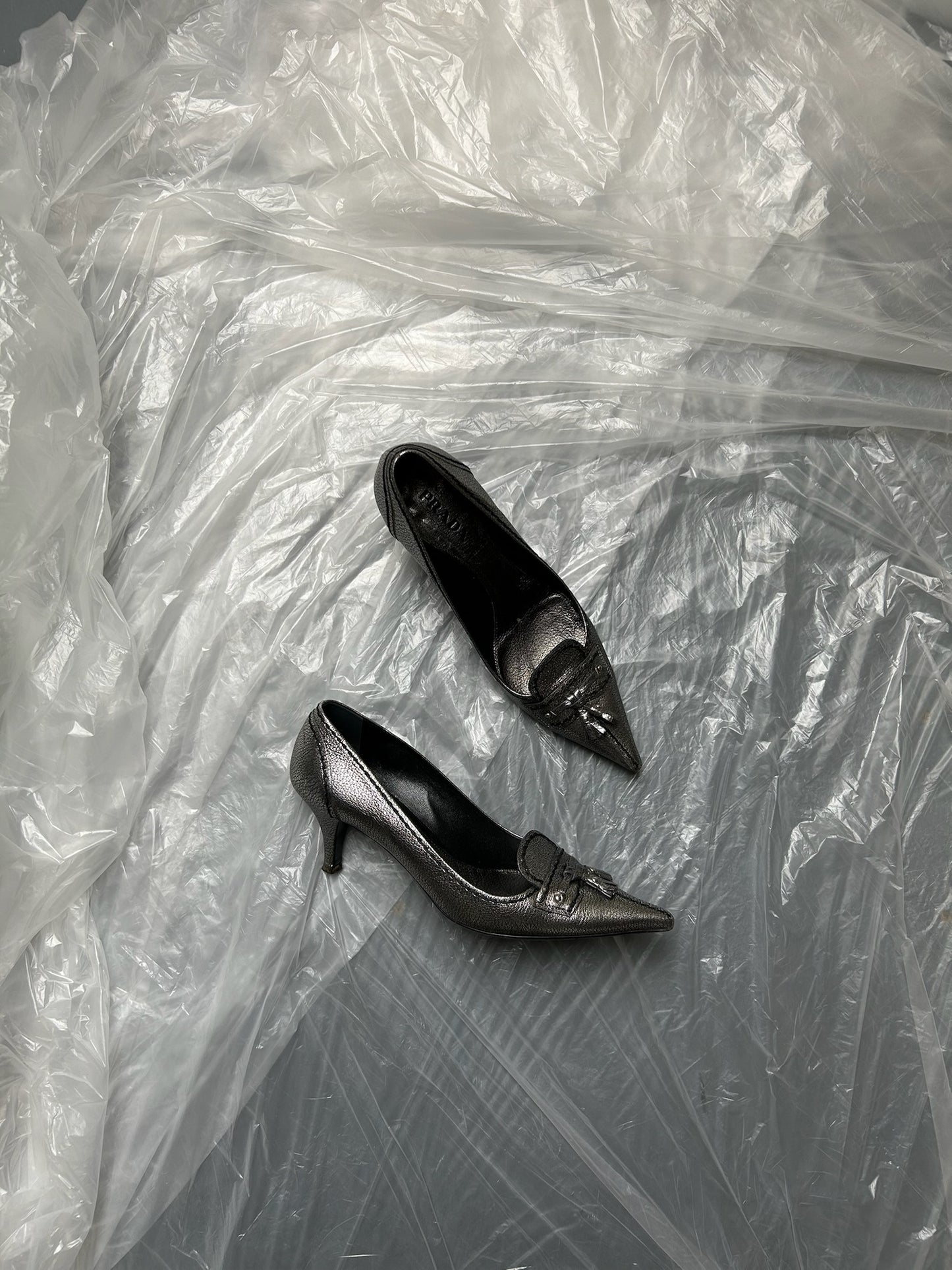 Prada Silver Heels