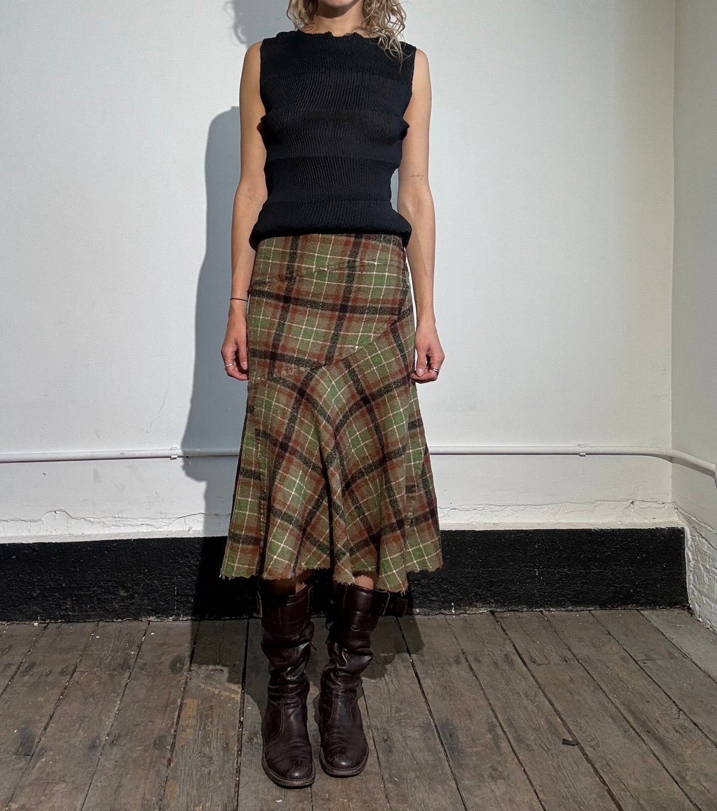 Comme Des Garçons tartan skirt