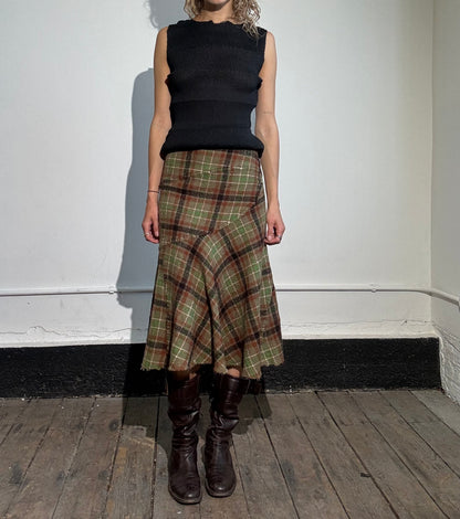 Comme Des Garçons tartan skirt