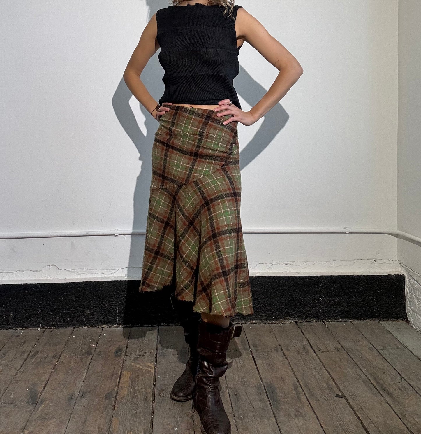 Comme Des Garçons tartan skirt