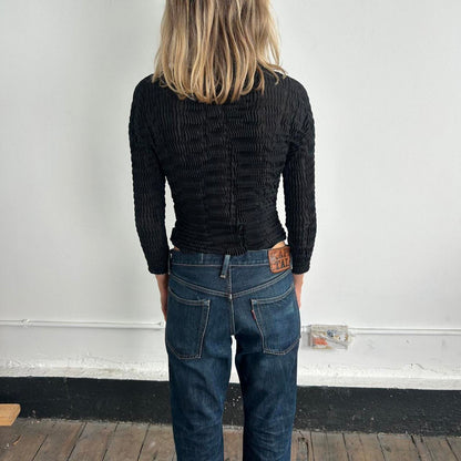 Issey Miyake scaled long sleeve pleated top