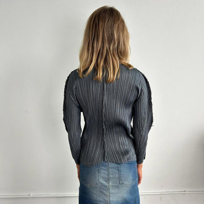 Issey Miyake Pleats Please grey zip up jacket