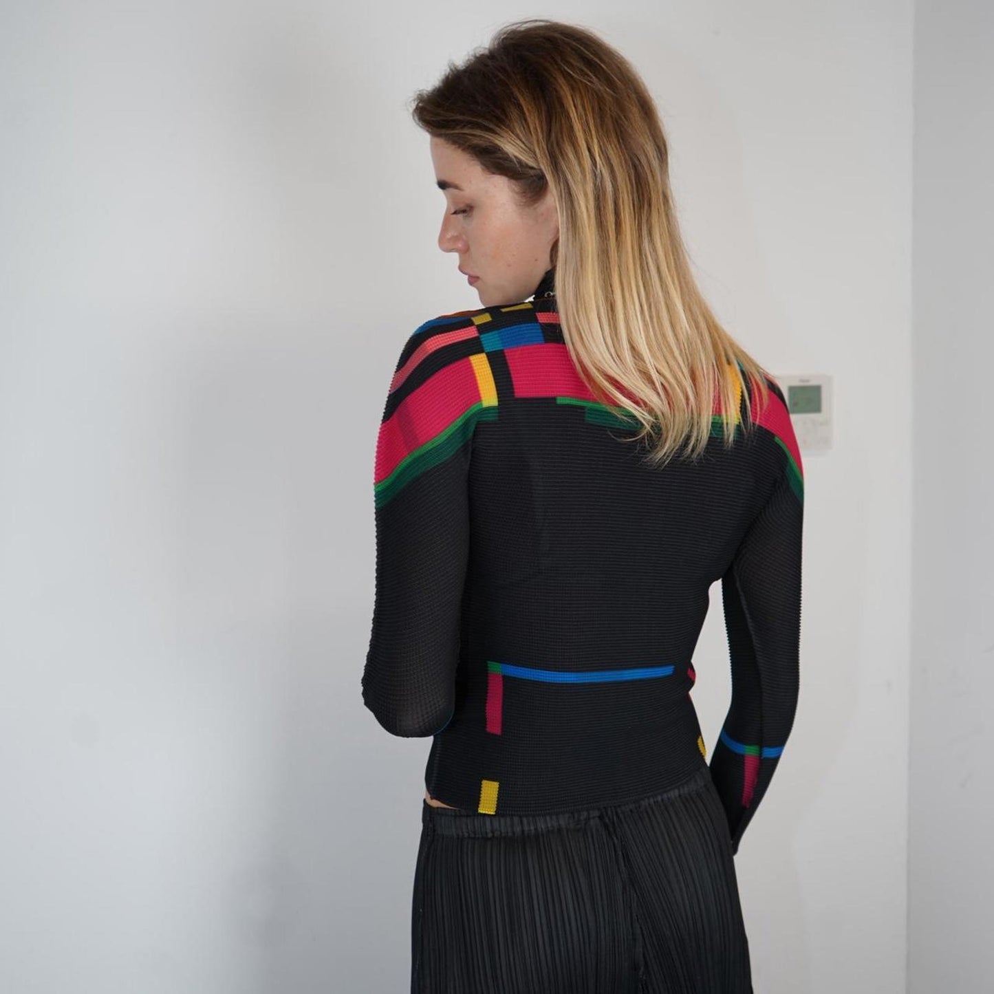 Issey Miyake Me pleated long sleeve top